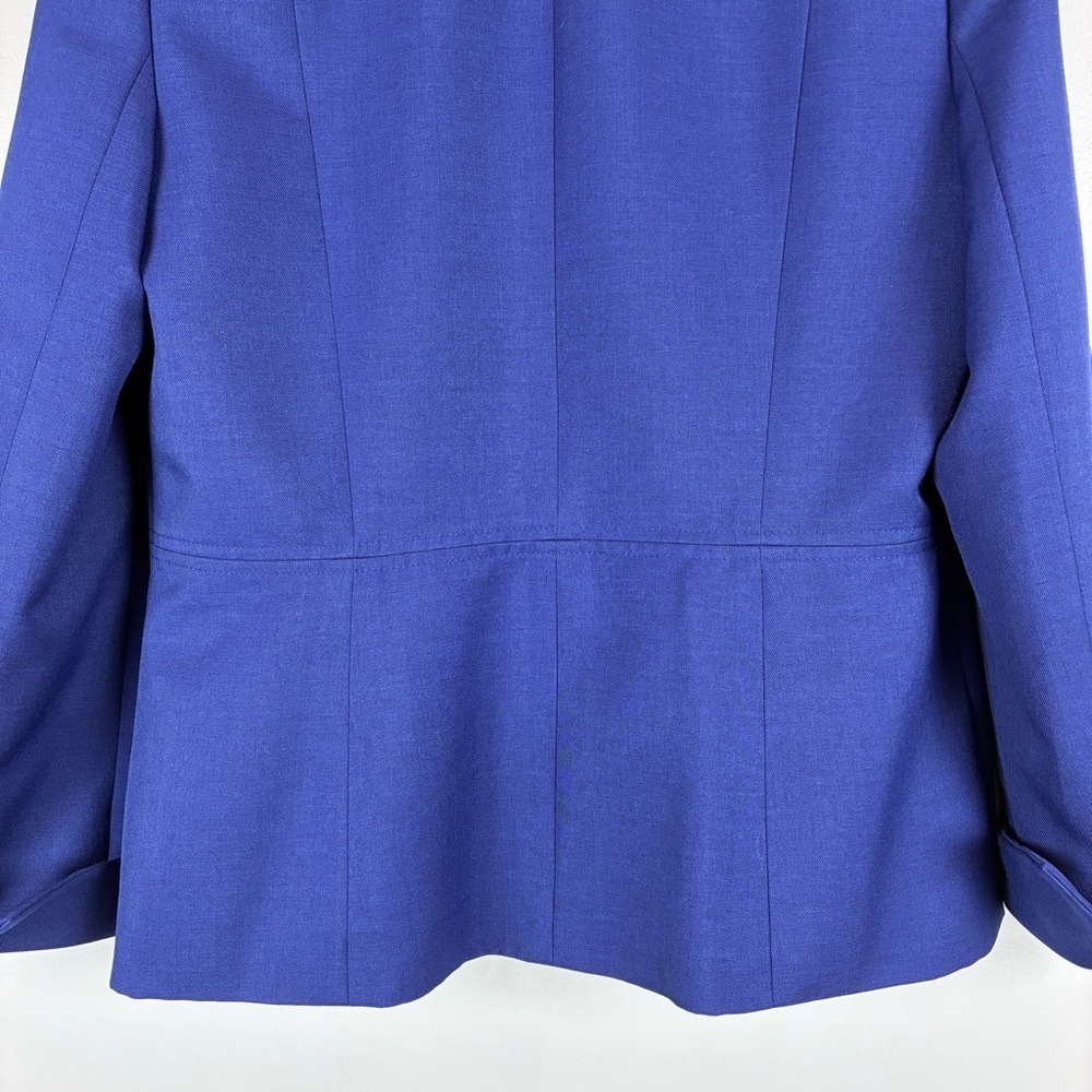 Kasper Blazer 10 Polyester Professional Royal Blue Career Chic Office Siren - Picture 7 of 14